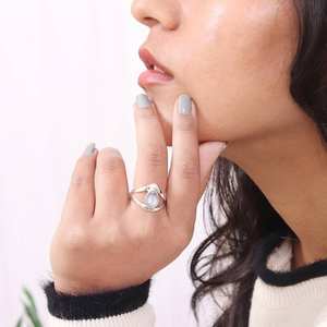 High Quality Elegant Moonstone Sterling Ring Design with Smooth Polish Stylish Look Perfect for Women Wedding Party Jewelry Gift - Product Image 4