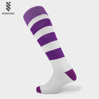 Vente en gros Chaussettes de baseball respirantes professionnelles à rayures hautes