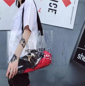 Venta al por mayor de gran capacidad con logotipo láser de PVC viaje compras trabajo mujeres monederos bolso con cremallera pequeño neón <span class=keywords><strong>playa</strong></span> estadio bolso transparente - Product Image 3