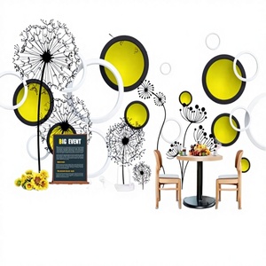 Carta da Parati in PVC Personalizzata con Motivi Floreali Europei, Moderna e Alla Moda, Dente di Leone Circolare 3D, Stereo, per Sfondo TV, Divano, Camera da Letto, Autoadesiva - Product Image 3