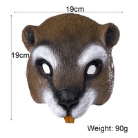Masque d'Halloween, accessoires de décoration pour fête de Pâques et carnaval, demi-masque en mousse PU, animal mignon, écureuil
