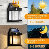Petite Lampe Murale Solaire Rétro, Économe en Énergie, Étanche avec Détecteur de Mouvement, Ampoule LED pour Maison et Garage, Éclairage Solaire