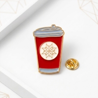 Broches en émail personnalisées sans minimum de commande, épingles de revers en métal avec logo par sublimation, broche en émail en forme de tasse à café, badge de mode pour les amateurs de café