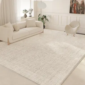 中国设计宠物友好型中国古代风格仿羊绒现代地毯客厅米色和白色地毯