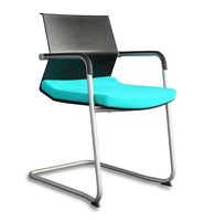 Chaise de conférence ergonomique moderne avec base en U et fonction massage, en tissu, pour réceptions, visiteurs et salles de réunion
