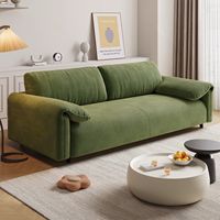 Modernes Cord-Loveseat-Sofa 2-Sitzer Gepolsterte Couch mit Dicken Kissen Holzbeine für Wohnzimmer Schlafzimmer Apartment