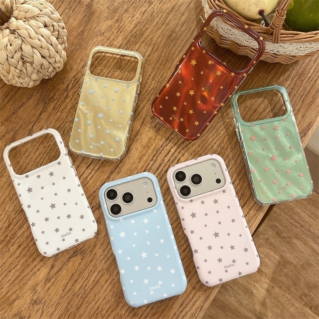 Stylish IMD Round Edge Laser Star Plaid Pink Lily Pattern Protective Phone Case for iPhone 13 14 15 16 17 Pro Max