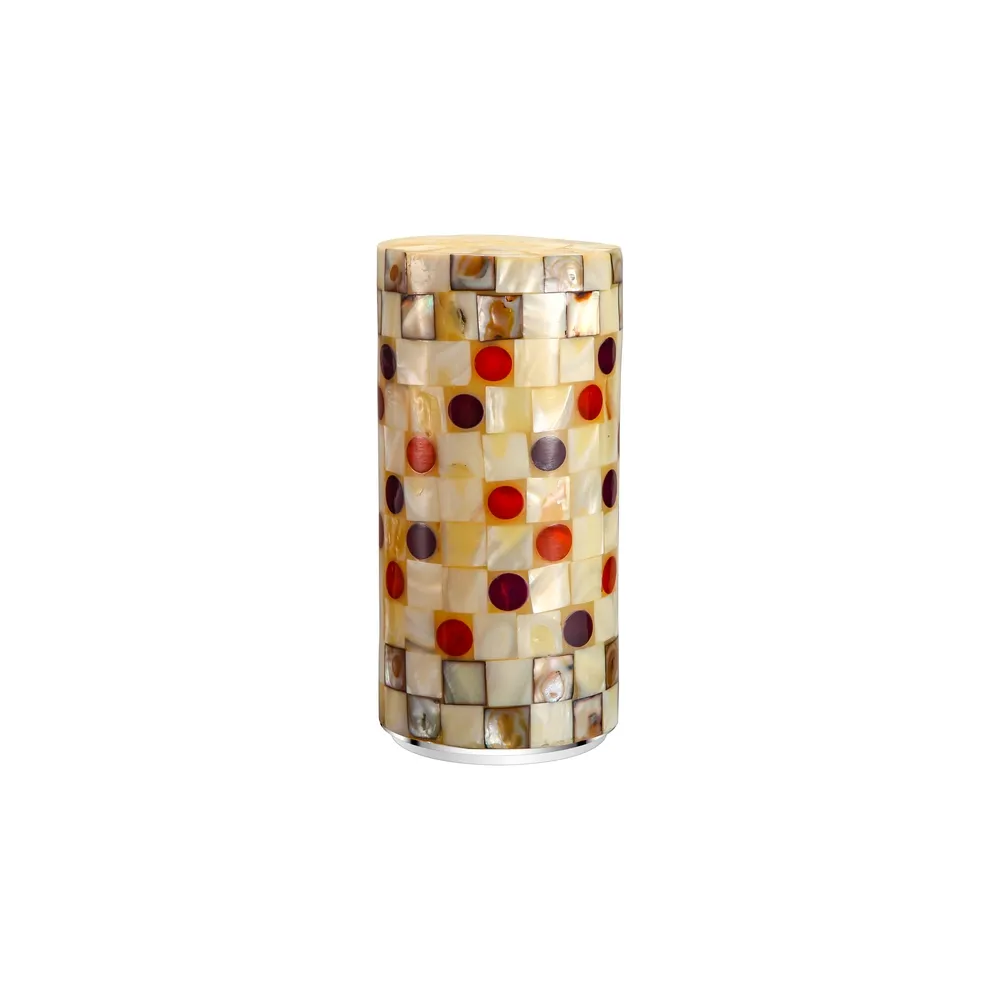 Lampada da tavolo con luce notturna a mosaico a forma cilindrica in vetro creativo ricaricabile