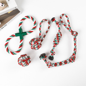 Christmas Pet Toy Set Rope Chew Teething Dog Toys Medium Size Tear Resistant Wholesale - Product Image 1
