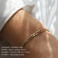 Bracelets à breloques pour femmes EMANCO, chaîne Figaro en acier inoxydable plaqué or, bijoux classiques, cadeau, vente en gros, dropshipping