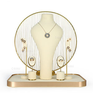 Supports de présentation de bijoux personnalisés en microfibre, série de présentoirs pour colliers et pendentifs - Product Image 1