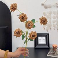 H33 6 Kunstmatige Rozen Kunstbloemen Creatieve Bloemdecoratie Raamdecoratie Fotografie Props voor Binnen Kerstdecoratie
