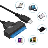 Cable USB-C 3.1 SATA con revestimiento de PVC, cobre puro, carga rápida de 3A, 20 cm de longitud, adaptador para disco duro de 2.5 pulgadas para uso en computadoras.