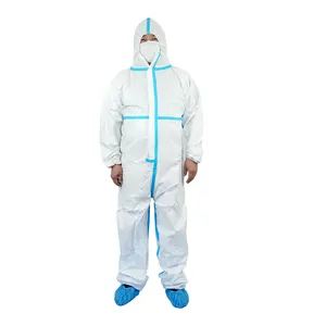 पूरे शरीर की सुरक्षा काम पहनने सूट के साथ डिस्पोजेबल Coverall चौग़ा Jumpsuit निर्माता कीमत के साथ शीर्ष बेच