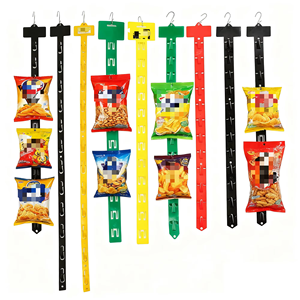 Custom Printed PP Plastic Supermarket Snack Display Hanging <b>Strip</b> With Header Card - Product Image 4