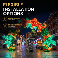 Arche lumineuse extérieure moderne pré-éclairée en forme de boule, étanche IP65, LED haute luminosité CRI 90, pour fêtes, longueur personnalisable, en métal