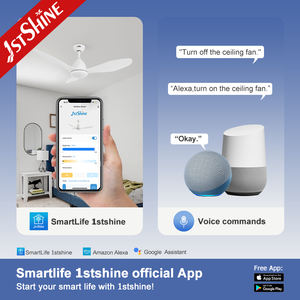 Ventilador de techo led 1stshine aspas de ABS blancas 220V bajo ruido 40db iluminación LED ventilador de techo silencioso - Product Image 6