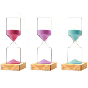 Sabliers colorés avec base en bois <span class=keywords><strong>pour</strong></span> <span class=keywords><strong>se</strong></span> <span class=keywords><strong>brosser</strong></span> <span class=keywords><strong>les</strong></span> <span class=keywords><strong>dents</strong></span> ou jouer en classe - Product Image 2