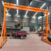 Grue portique mobile pliable 2 tonnes à hauteur réglable avec palan électrique CE ISO pour atelier