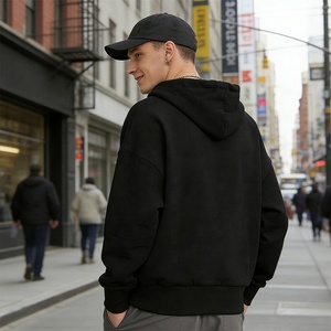 Sweat-shirt à capuche personnalisé orné de strass scintillants, en coton noir épais et surdimensionné, pour homme, style streetwear - Product Image 3