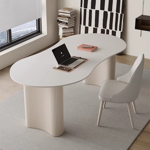 Cream Style Slate <strong>Computer</strong> Table <strong>Simple</strong> Bedroom <strong>Study</strong> Arc Conference Table - Product Image 2