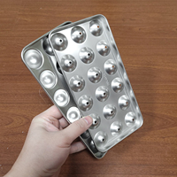 Moules à glaçons carrés en acier inoxydable pour cuisine, vente en gros, bacs à glaçons ronds en forme de boule