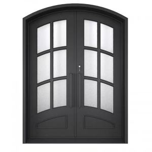 Portes <span class=keywords><strong>d</strong></span>'<span class=keywords><strong>entrée</strong></span> doubles en fer forgé sur mesure de haute qualité avec fibre de verre pour la sécurité de l'<span class=keywords><strong>entrée</strong></span> principale des villas et des maisons - Vente chaude - Product Image 4