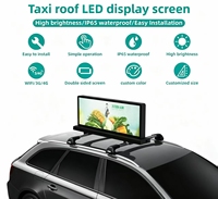 Display LED Impermeabile per Pubblicità sul Tetto di Piccoli Taxi 960mm X 320mm Schermo LED Bifacciale per Tetto Taxi