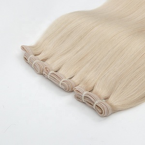 Híbrido trama <span class=keywords><strong>rubio</strong></span> <span class=keywords><strong>platino</strong></span> blanco <span class=keywords><strong>pelo</strong></span> virginal europeo cómodo sin costuras plana extensiones <span class=keywords><strong>de</strong></span> cabello <span class=keywords><strong>de</strong></span> trama - Product Image 6