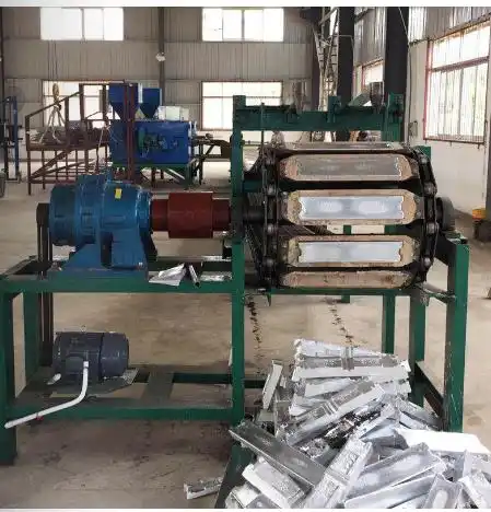 Abfalls chrott Aluminium Schmelzofen automatische Steuerung kontinuierliche Kupfer Aluminium Barren Produktions linie Gieß maschine