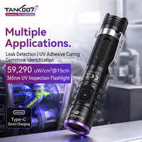 Lampe torche UV Tank007 K9A5 365nm pour la détection de fuites, la détection fluorescente UV, la détection de peinture automobile, rechargeable