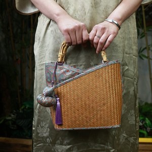 Zen Phong Cách Dệt Tay Tre Satin Túi-Tulip Hình Nghệ Thuật Lưu Trữ Giỏ Cho Phụ Nữ Retro Trang Trí Nội Thất - Product Image 3