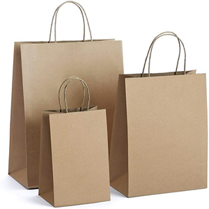 Plain Brown Kraft <strong>Paper</strong> <strong>Bag</strong> <strong>with</strong> Twisted <strong>String</strong> <strong>Handle</strong> Custom <strong>Paper</strong> Shop <strong>Bags</strong> <strong>with</strong> Your Own logo - Product Image 3