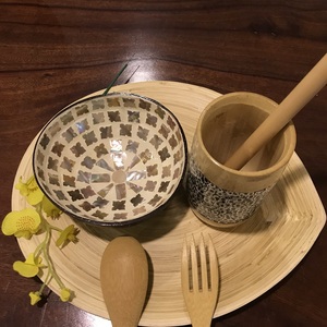 Bol en noix de coco écologique avec incrustation de perles, prix de gros, été 2021 - Product Image 1