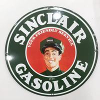 Plaques rondes vintage TEXACO en porcelaine émaillée avec impression sérigraphique