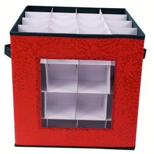 Caja de Almacenamiento para Adornos Navideños, Decorativa, de Cartón Dividido, con Asas - Product Image 3