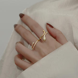 แหวนเงินแท้ 925 รูปงู ประดับเพชร CZ ดีไซน์หรูหรา สำหรับผู้หญิง ลดราคาพิเศษ - Product Image 2