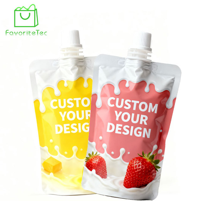 Custom 20ml 30ml 100ml Transparent Plastic Beverage Spout Pouch with Custom Color Gravnre Printing for Liquid Packaging