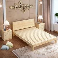 Lit simple moderne minimaliste en bois pour chambre à coucher