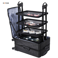 Trolley de coiffure professionnel FAMA en aluminium, style national, durable, avec poignée souple, capacité moyenne, fermeture à capuchon