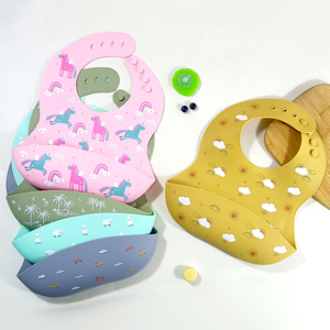 BPA-vrije Bebe Babero op maat gemaakte patroon slabben, voedselveilige siliconen, waterdichte slabben, servies, voedselopvang, op maat bedrukt - Product Image 2