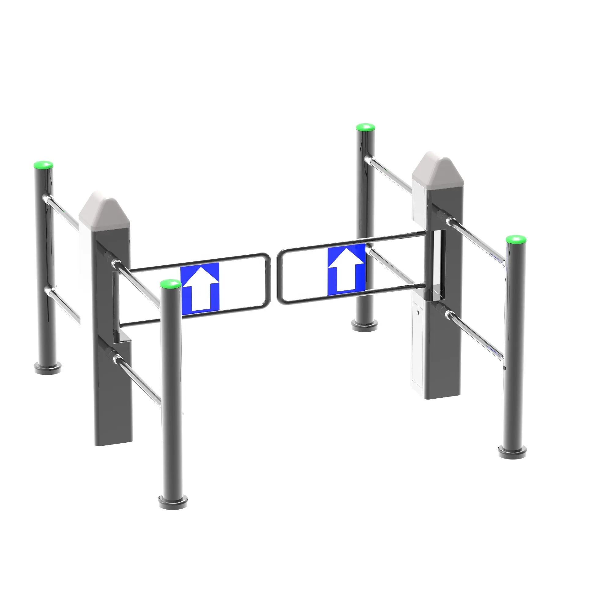 Cancello della barriera dell'oscillazione di automazione del supermercato del palo del cilindro, cancello pedonale della barriera del gateway del carrello