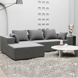 Hot Sale Nordic Minimalist Design Couch Modern Sectional Modular Leisure Sofa L-shaped 3 Seater Sofa