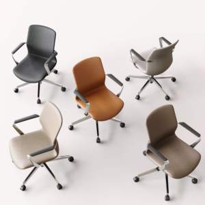 Silla de Oficina Ejecutiva Ergonómica Moderna de Cuero, con Altura Ajustable, Base con Bloqueo Multifuncional y Estructura de Aleación de Aluminio - Product Image 1