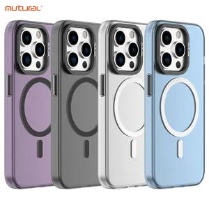 Pour iPhone15 Fog Series Case Magnetic Wireless Charging Fashion Matte Phone Cover For iPhone 15 Pro Max PC + Metal Business Case
