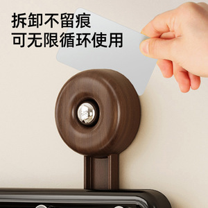 Vintage Walnut Wood Suction Cup Hooks 5 <b>6</b> 7 Hooks Wall Mounted Kitchen Bathroom Rustic Style Robe Hooks - Product Image 4