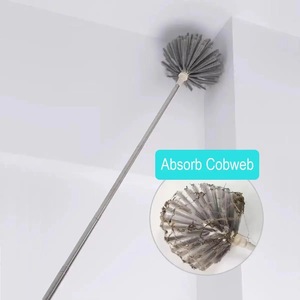 Cepillo telescópico para limpieza de techos, 2-3 metros, acero inoxidable, cabezal redondo, removedor de polvo y telarañas para áreas altas - Product Image 5