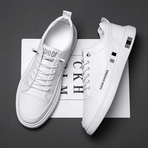 New Breathable Small <b>White</b> Shoes Versatile Thick Sole Sports Shoes for Male Students Casual Low Top Thick Sole Board Shoes - Product Image 1