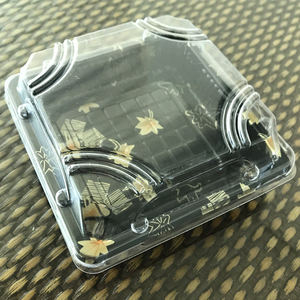 Boîtes d'emballage carrées en plastique jetables JY-81201 avec couvercle transparent, plateaux à tempura avec couvercles, boîtes alimentaires en plastique à <span class=keywords><strong>emporter</strong></span>, 400 ensembles - Product Image 3