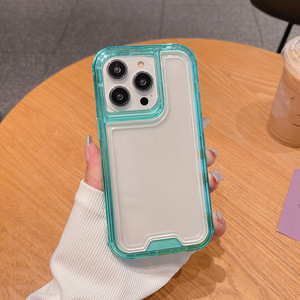 Hot Bán Lai Trường Hợp <span class=keywords><strong>3</strong></span> Trong 1 Điện Thoại Trong Suốt Trường Hợp PC + TPU 4 Góc Chống Sốc Cover Quay Lại Đối Với <span class=keywords><strong>iPhone</strong></span> 15 Pro Max - Product Image 5